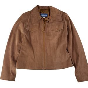 Express Bleus Vintage 90's Mauve Brown Suede Trucker's Jacket